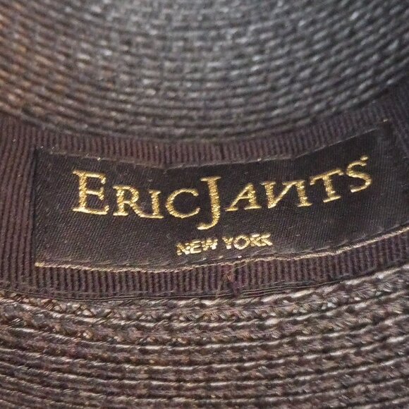 Eric Javits hat large black floppy hat Squishee wide brim - Picture 3 of 9